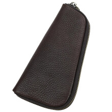 Full Grain Crazy Horse Leather Pipe Case, Durable Tobacco Pouch with Zipper and Travel Organizer Design