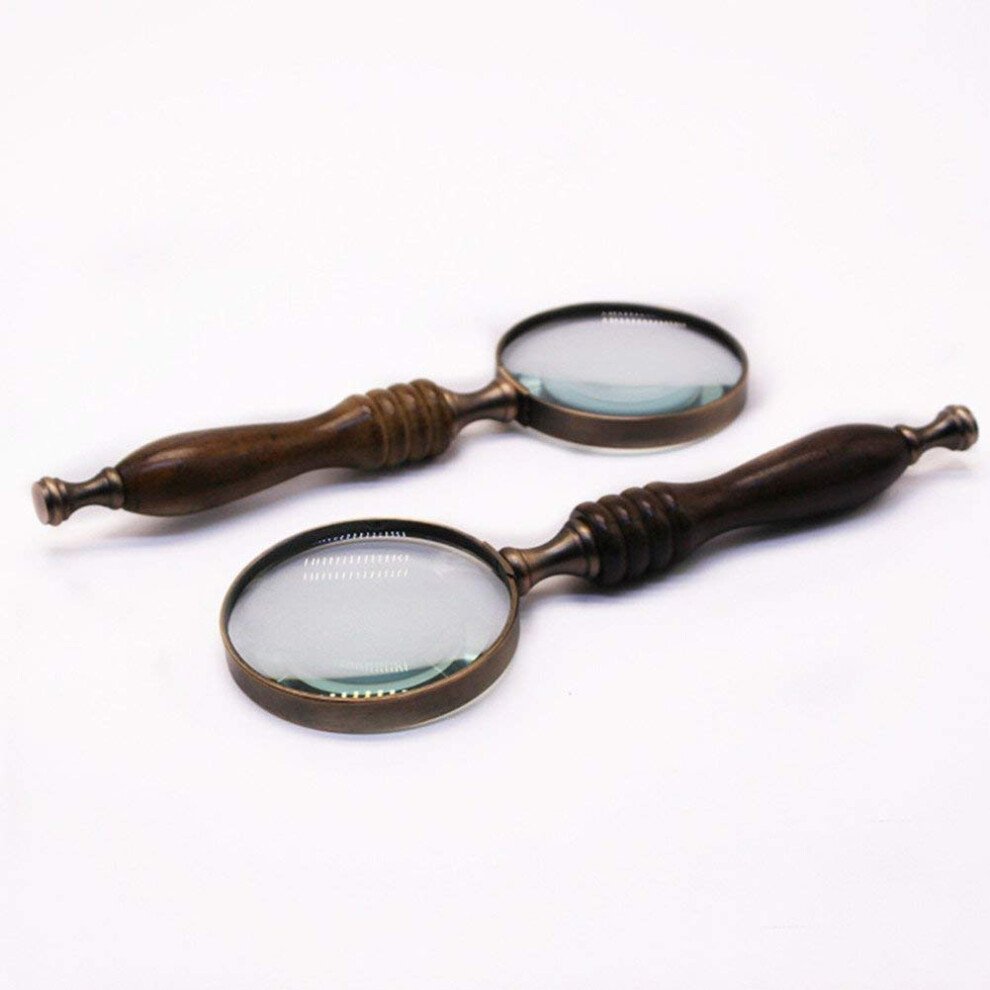 Handheld Magnifying Glass for Reading with Ergonomic Ebony Handle, Clarity Vintage Design