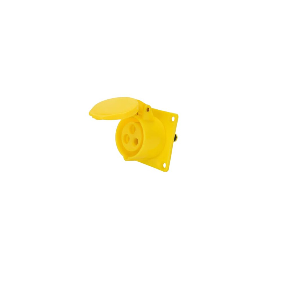 Industrial Power Socket Connector 110V 3P 16A Ip44 Yellow Male Female Coupler Weather Resistant 9073542254805
