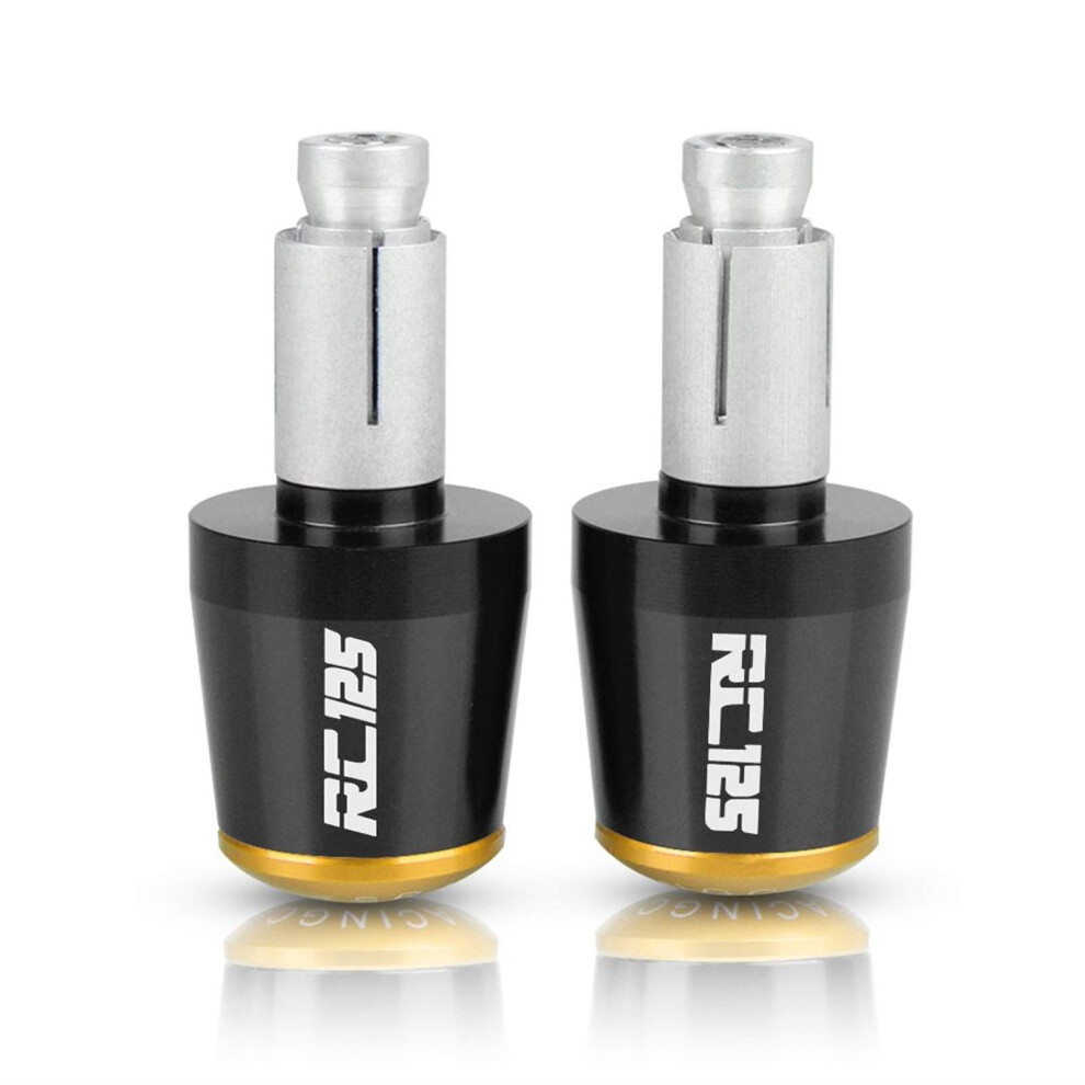 Motorcycle Bar End Plugs Cnc Aluminum Handlebar Ends 22Mm For Ktm Rc125 Rc 125 Durable Anodized Finish Gold 9310869647027