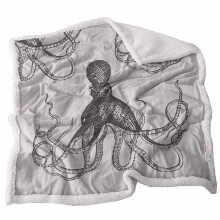 Baby Sherpa Blanket 30x40 Soft Warm Reversible Fleece in Light Grey and White for Infant Stroller