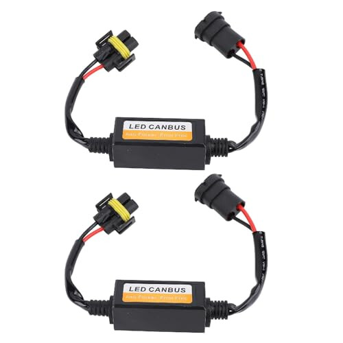 2Pcs LED Headlight Decoder H11 H8 H9 CANBUS Error Canceller No Flicker Plug and Play Harness for Cars