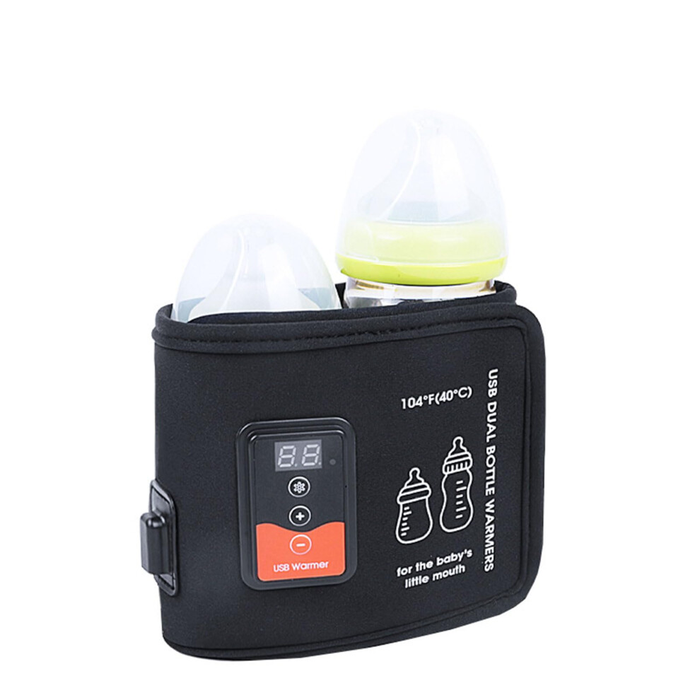 Baby Bottle Warmer Dual Bottle Heating USB Powered Intelligent Temperature Control for Travel