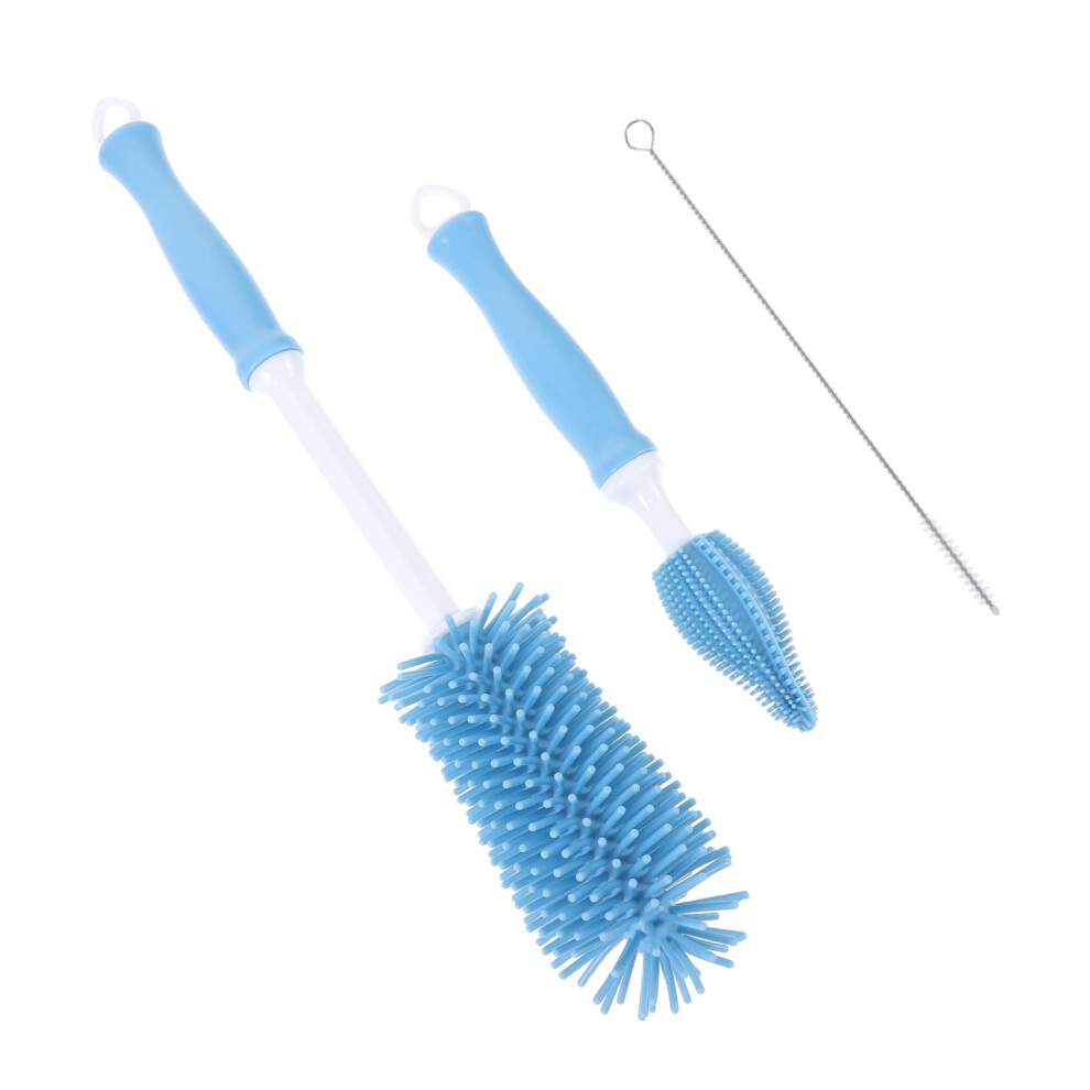 Silicone Bottle Brush for Baby Bottles 360 Deep Cleaning with Soft Bristles and Suction Cup Base