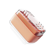 Foaming Soap Box with Roller Bubble Cleaning Brush, Laundry Soap Dispenser Storage, Bright Orange