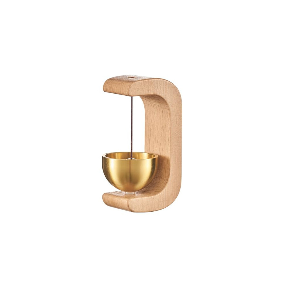 Wooden Door Chime For Entry, Magnetic Cshaped Brass And Wood Shopkeepers Bell With Clear Entry Alert 9073542255383