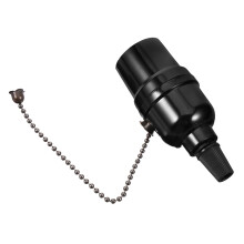 E26 Pull Chain Lamp Socket Replacement with Easy Pull Control, Durable Build for Wall and Pendant Fixtures