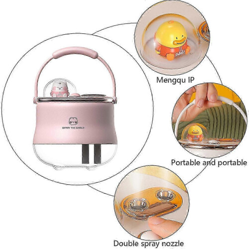 (Pink) Small Humidifiers, 400ml Desk Humidifiers, Whisper-Quiet ...