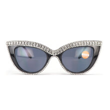 Women's Bifocal Reading Sunglasses Cat Eye Rhinestone Readers with UV Protection for Outdoor Use