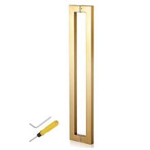 Heavy Duty Brushed Stainless Steel Glass Door Handle Set, Double Sided Pull Handle for Sliding Barn, Aluminum and Glass Doors, 43.8cm
