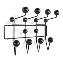 Mid Century Wall Mounted Coat Rack with Rustproof Metal Hooks, Decorative Rail for Keys and Coats