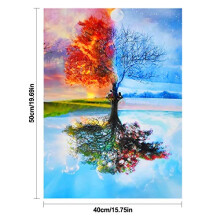 Four Seasons Tree Paint by Numbers for Adults, 16x20 Beginner DIY Acrylic Art Kit, Vibrant Home Decor