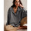 Women'S Button Oversized Side Slit High Low Sweatshirt Long Sleeve Reverse Seam Pullover Tunic Tops Grey M 2