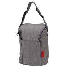 Baby Bottle Thermal Bag Grey Insulated Tote for Breast Milk Storage Outdoor Use Durable Nylon