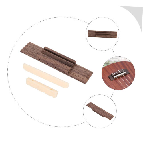 Ukulele Bridge and Nut Set for String Stability and Better Tuning Accuracy, Durable  Parts Kit 2