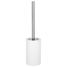 Ceramic Toilet Brush and Holder Set with Long Handle Reach, Easy Clean Design, Orange or White