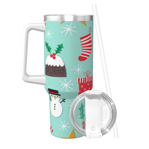 40oz Personalized Tumbler with Handle and Straw 1