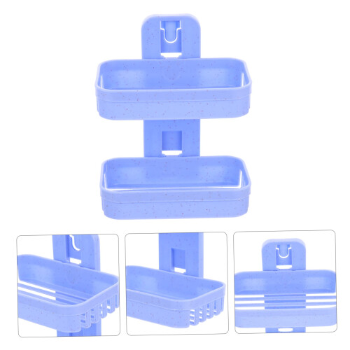 Double Layer Soap Dish with Drainage, Keeps Soap Dry, Modern Compact Holder for Bathroom or Kitchen 2