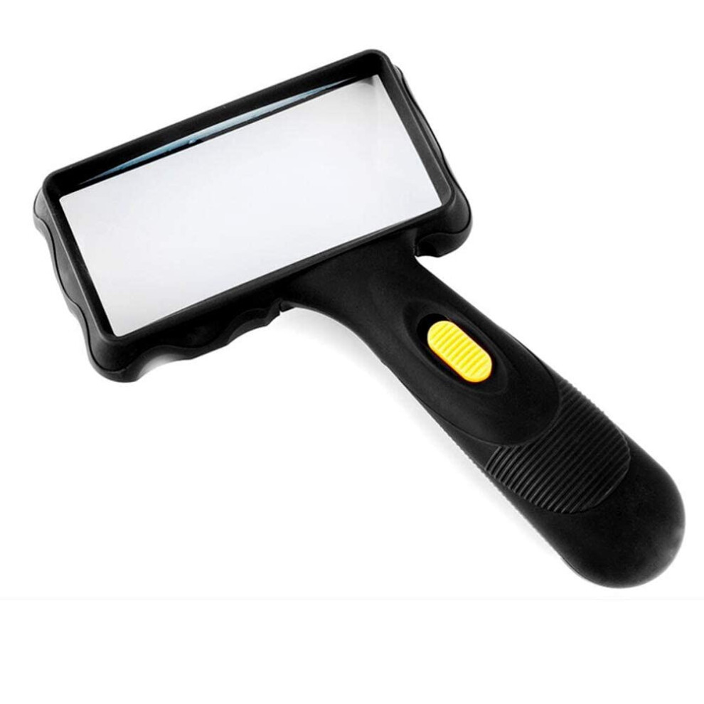 10X Rectangular Magnifying Glass for Reading, Large Scratch Resistant Lens Handheld Magnifier for Seniors and Hobbies