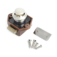 Cabinet Door Latch Push Button Lock 10Pcs Small Brown Secure Push Lock Durable Zinc Alloy Easy Install