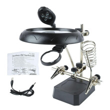 LED Magnifying Glass 10X with Bright Light, 2 in 1 Desk Magnifier Lamp with Clamp for Crafts and Soldering