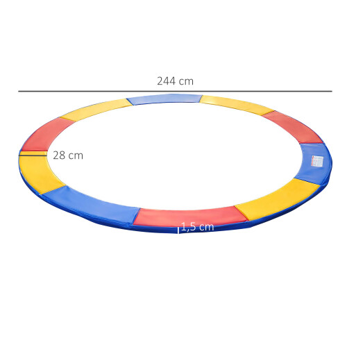 Homcom Cojín Borde Cama Elástica Multicolor Ø244 cm 2