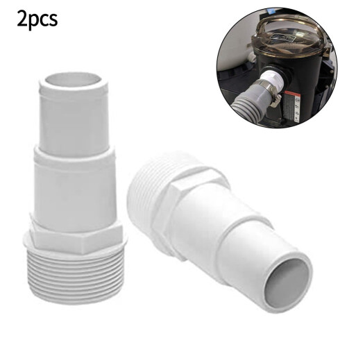 Slangeadapter til poolfilterpumpe 1 1/4"-1 1/2" gevind 1,5" fitting 2