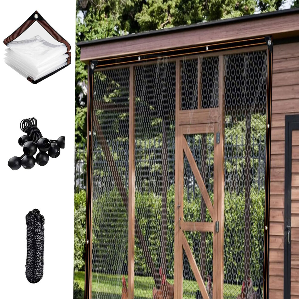 Clear Pvc Tarp 14X16 Ft Waterproof Transparent Tarpaulin With Grommets For Patio Porch And Outdoor Use 9330225641841