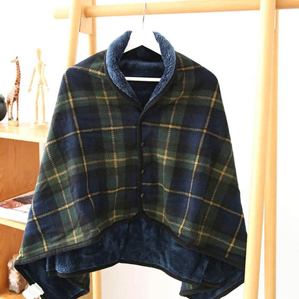Wheelchair Blanket Warm Fleece Shawl with Thick Insulation for Elderly, Secure Lap Coverage