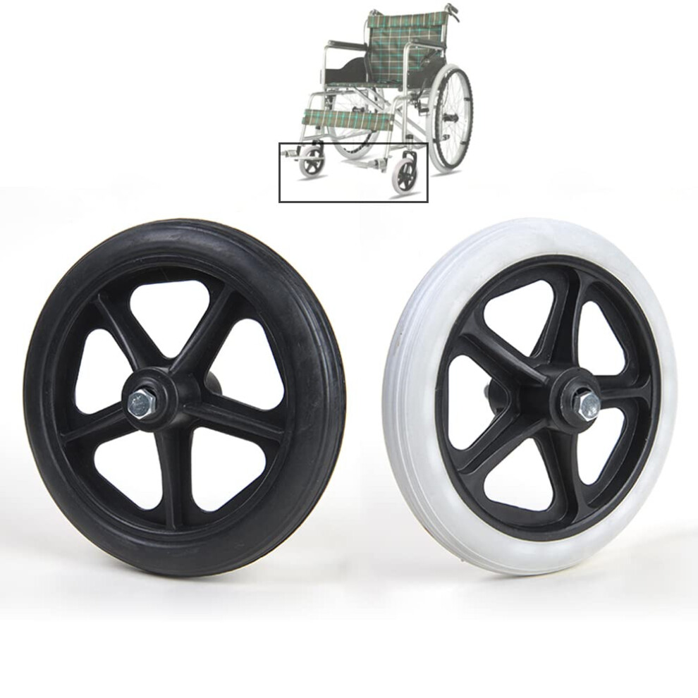 Grey/Black 2X Wheelchair Front Casters 6In 7In 8In With Bearings NonâSlip Wheels Replacement Set