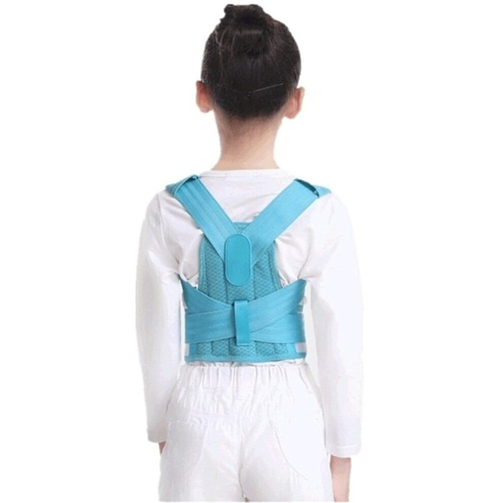 Blue Posture Corrector For Kids Medium Â Breathable Back Support Brace For Children Kyphosis Correction