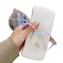 Blue Light Blocking Glasses for Men and Women, Transparent Round Frame, AntiGlare Lightweight Eyewear