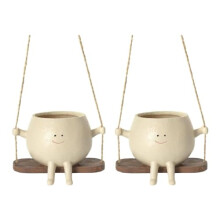 Hanging Face Planter Pots 1/2PCS Weather‑Resistant Resin Smiling Head Wall Planter for Succulents