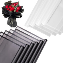 Papel Floral Fosco Rosa e Branco com 24 Folhas, À Prova D'Água, Ideal para Buquês de Rosas e Formaturas. B