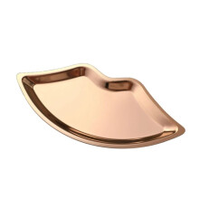 2 Stück Edelstahl Lippenförmiges Schmucktablett Heimkosmetik Metalltablett Weiblicher Schmuck Aufbewahrungstablett Dekorativ,B