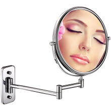 8 Inch Makeup Mirror with 5x Magnification, DualSided Extendable 360 Rotation Vanity Bathroom Mirror