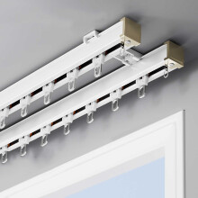 Ceiling Curtain Track 1m White Aluminum Heavy Duty Ceiling Mounted Track for Room Divider and Shower