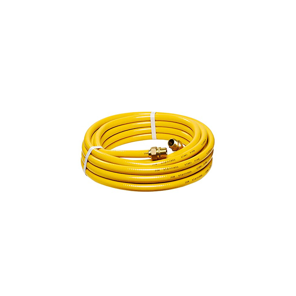 70Ft 1/2 Inch Flexible Gas Line Kit For Natural Gas And Propane, Stainless Steel Tubing With Brass Fittings 9330225595670