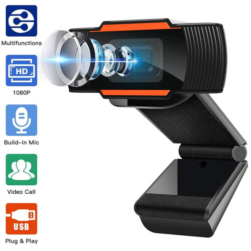 Full HD Autofocus USB Web Camera with Microphone for Laptop Desktop PC Plug and Play 1