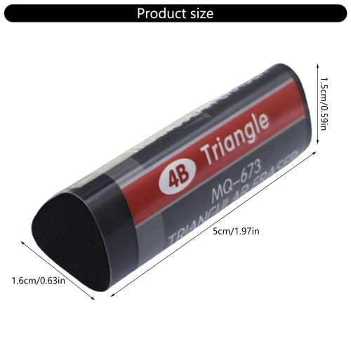 2Pcs Triangular 4B Rubber Erasers Ergonomic Grip Smudgeproof Clean Erasing for Art and Drafting 2