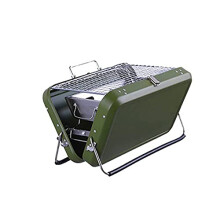 Portable Charcoal Grill, Foldable Stainless Steel BBQ for Outdoor Camping, Red