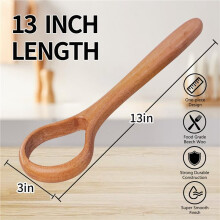 Fouet à Pâte Danois - 33 cm, Outil de Fabrication de Pain avec Manche en Bois - Fouets de Cuisson pour Levain, Pâte à Pizza et Encore, 2 Pièce