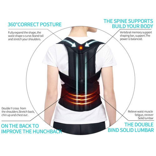 Posture Corrector Upper Back Brace, Magnetic Back Support Adjustable Humpback Posture Corrective 2