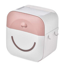 Wall Mounted Double Roll Toilet Paper Holder Plastic Bathroom Tissue Dispenser No Drill Design