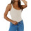 Canotte da Donna con Scollo A U, Modello 2025, Aderenti, Morbide e Basiche Albicocca L 1
