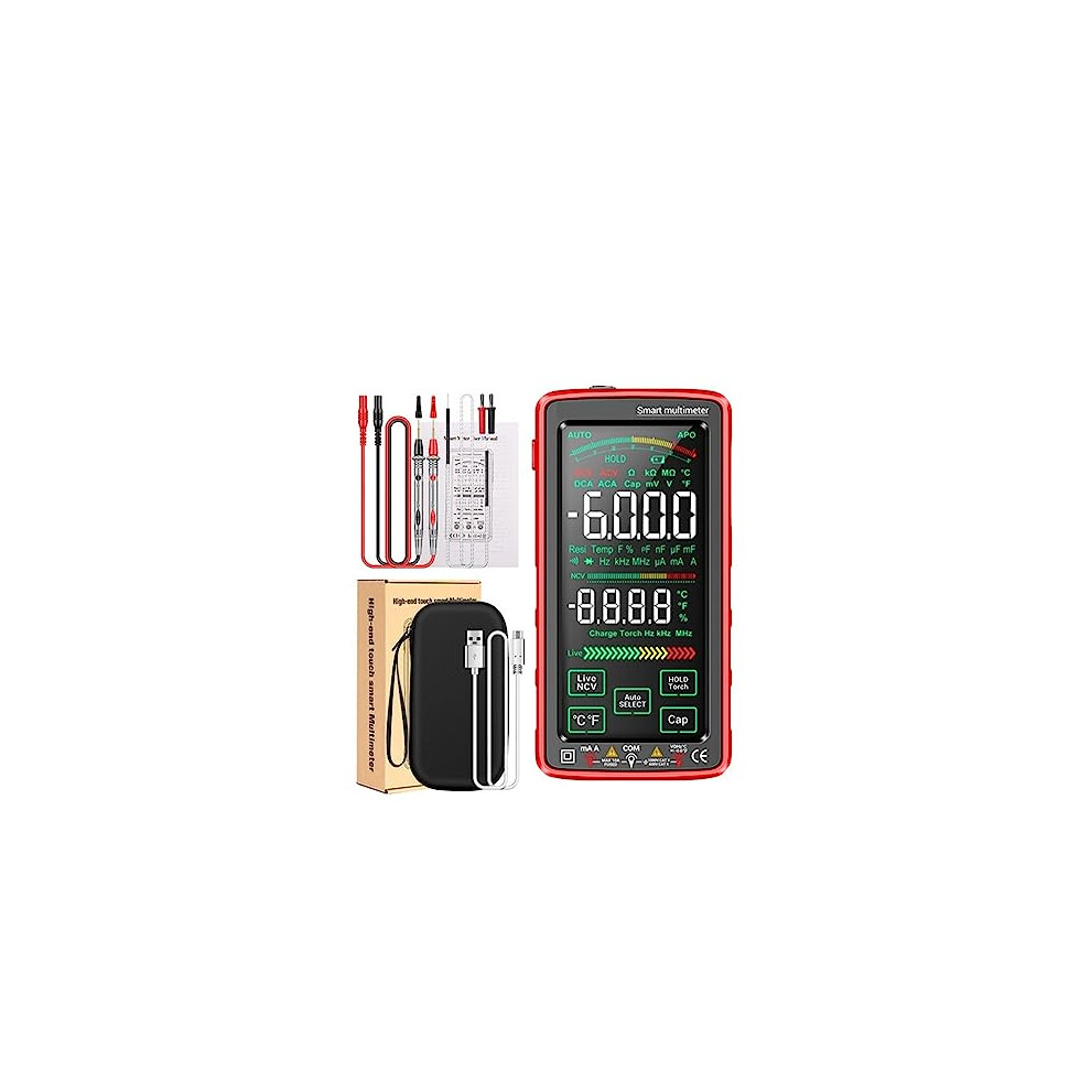 Touch Screen Digital Multimeter 6000 Counts Auto Ranging Tester With Smart Auto Detection Rechargeable Battery 9330225596554