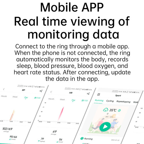 Smart Ring R1000 – Schlafmonitor, Bluetooth 5.0, Blutsauerstoffmonitor Silver 13 2