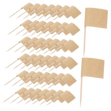 Cupcake Toppers 100pcs Kraft Paper Flag Toothpicks for Elegant Food Presentation and Party Use