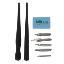 Dip Pen Set for Calligraphy and Drawing, Comic Nib Holder Kit with 5 Nibs and Eraser