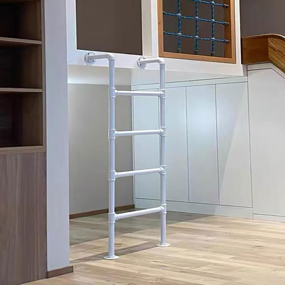 Metal Basement Window Well Egress Ladder 1.5M White, Wall Mounted AntiâSlip Steps, 330Lbs Capacity, Durable Coating 9073542259190